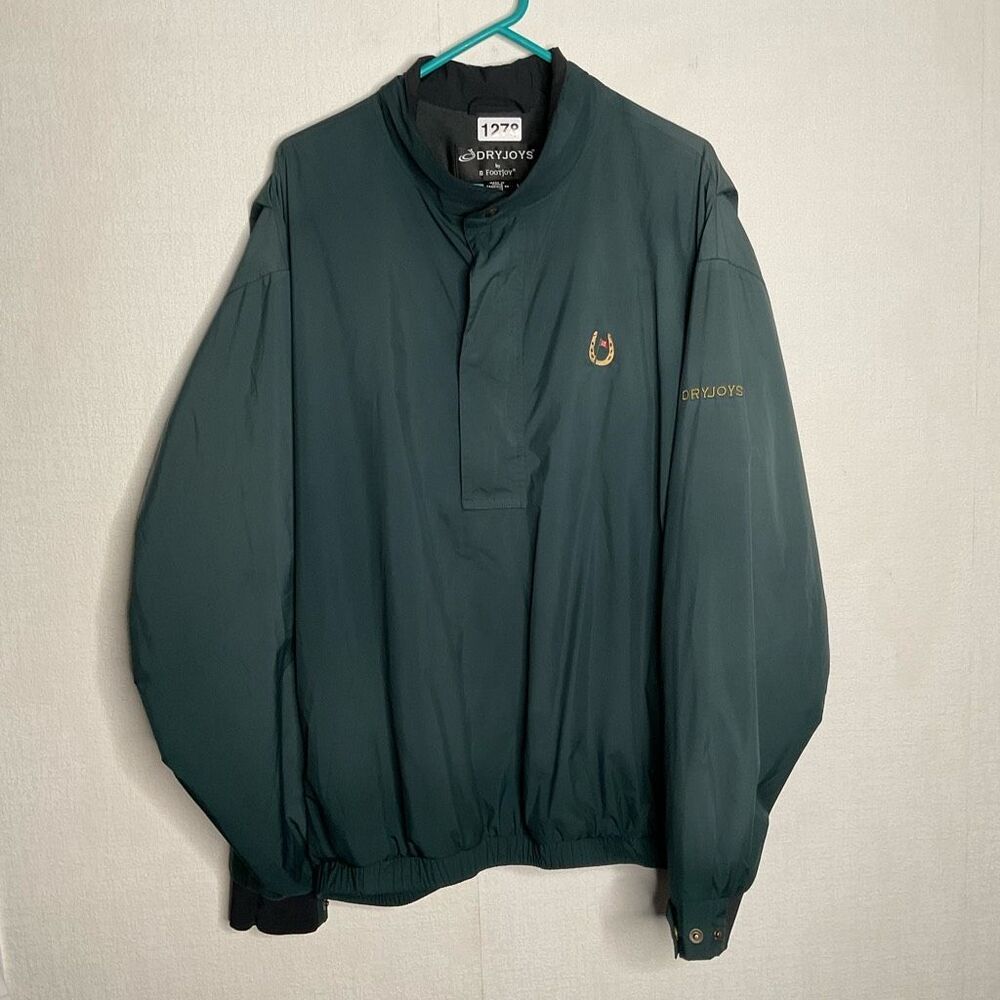 Footjoy Dryjoys FJ Tour Windbreaker Mens Size‎ L Golf Rain Jacket Pullover Green
